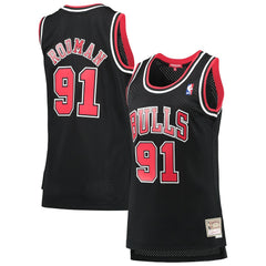 Dennis Rodman Chicago Bulls Women's Hardwood Classics Swingman Jersey Black - NBA