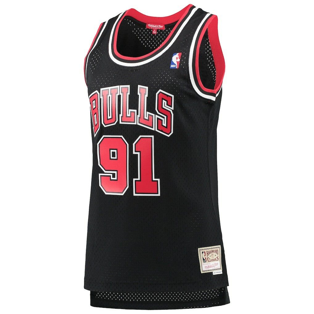 Dennis Rodman Chicago Bulls Women's Hardwood Classics Swingman Jersey Black - NBA