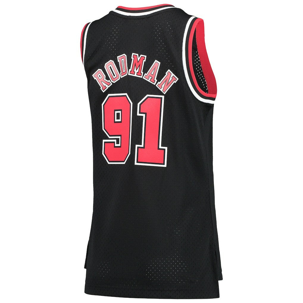 Dennis Rodman Chicago Bulls Women's Hardwood Classics Swingman Jersey Black - NBA