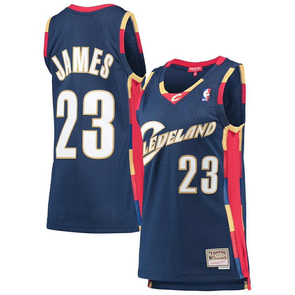 LeBron James Cleveland Cavaliers Women's Hardwood Classics Swingman Jersey Navy - NBA