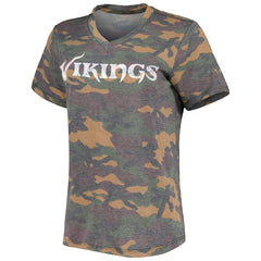 Justin Jefferson Minnesota Vikings Women's Name & Number Tri-Blend V-Neck T-Shirt Camo | NFL