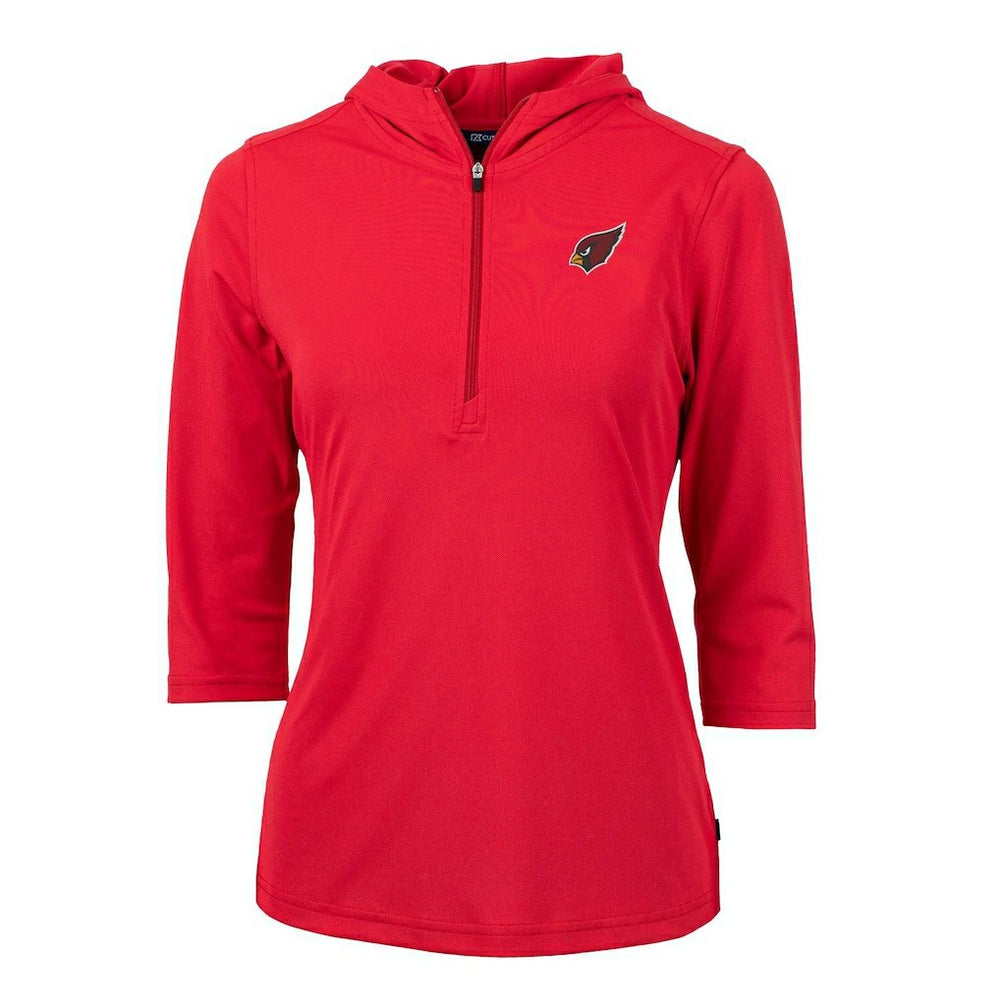 Arizona Cardinals Cutter & Buck Women's Virtue Eco Pique Half-Zip 3/4 Sleeve Pullover Hoodie Cardinal | NFL