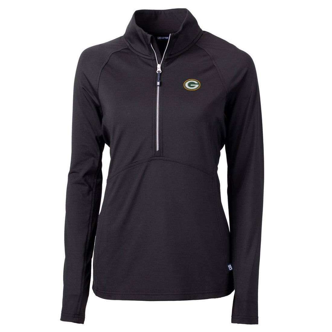 Green Bay Packers Cutter & Buck Women's Adapt Eco Knit Half-Zip Pullover Jacket Black | NFL