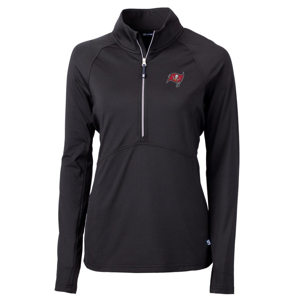 Tampa Bay Buccaneers Cutter & Buck Women's Adapt Eco Knit Half-Zip Pullover Jacket Black | NFL
