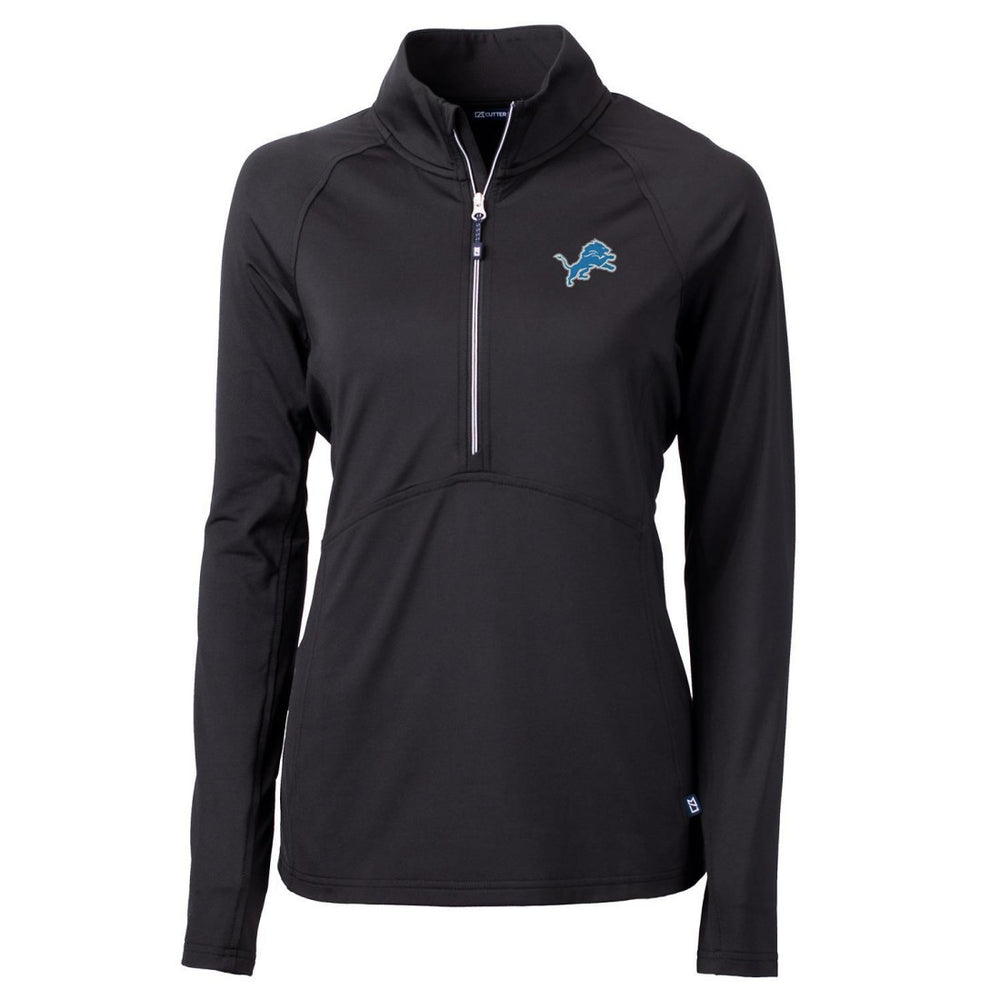Detroit Lions Cutter & Buck Women's Adapt Eco Knit Half-Zip Pullover Jacket Black | NFL