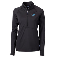 Detroit Lions Cutter & Buck Women's Adapt Eco Knit Half-Zip Pullover Jacket Black | NFL