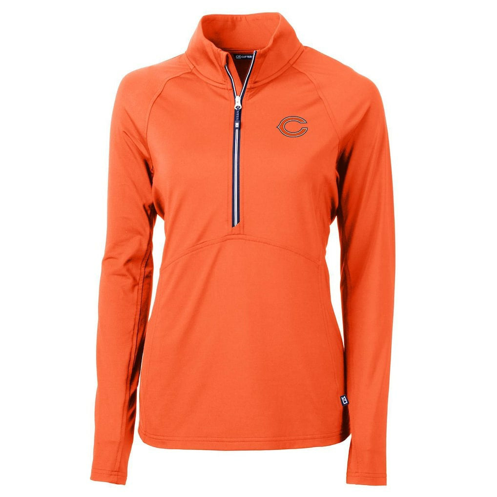 Chicago Bears Cutter & Buck Women's Adapt Eco Knit Half-Zip Pullover Jacket Orange | NFL