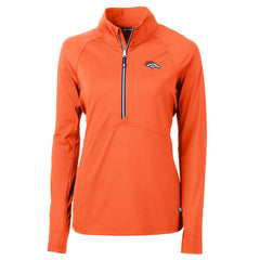 Denver Broncos Cutter & Buck Women's Adapt Eco Knit Half-Zip Pullover Jacket Orange | NFL