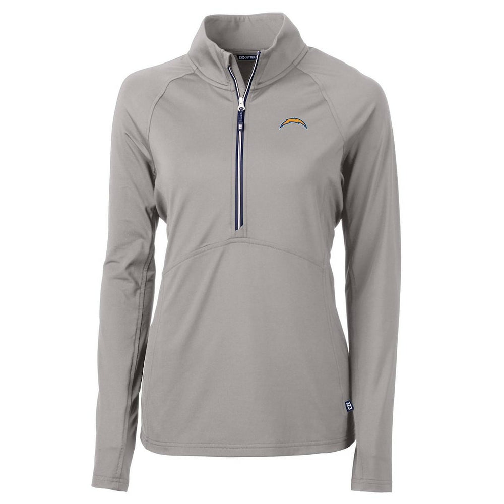 Los Angeles Chargers Cutter & Buck Women's Adapt Eco Knit Half-Zip Pullover Jacket Gray | NFL