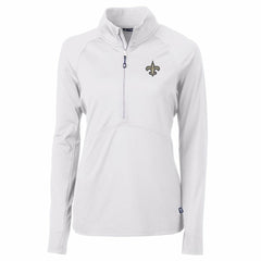 New Orleans Saints Cutter & Buck Women's Adapt Eco Knit Half-Zip Pullover Jacket White | NFL