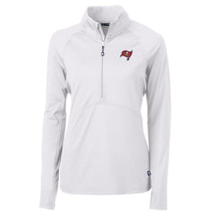 Tampa Bay Buccaneers Cutter & Buck Women's Adapt Eco Knit Half-Zip Pullover Jacket White | NFL