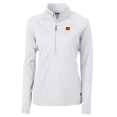 Cincinnati Bengals Cutter & Buck Women's Adapt Eco Knit Half-Zip Pullover Jacket White | NFL