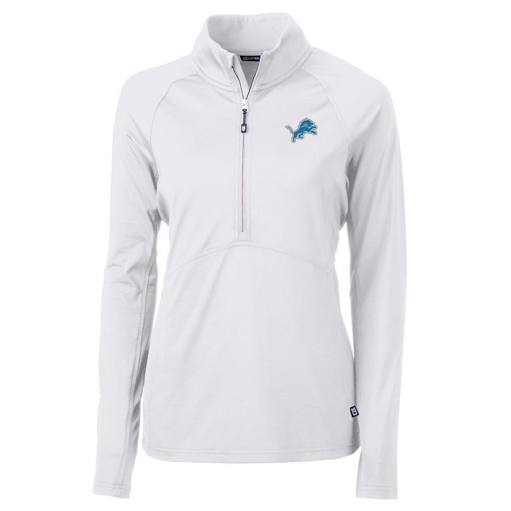 Detroit Lions Cutter & Buck Women's Adapt Eco Knit Half-Zip Pullover Jacket White | NFL