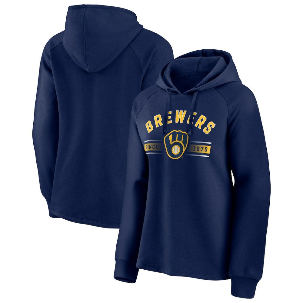 Milwaukee Brewers Fanatics Women's Perfect Play Raglan Pullover Hoodie - MLB