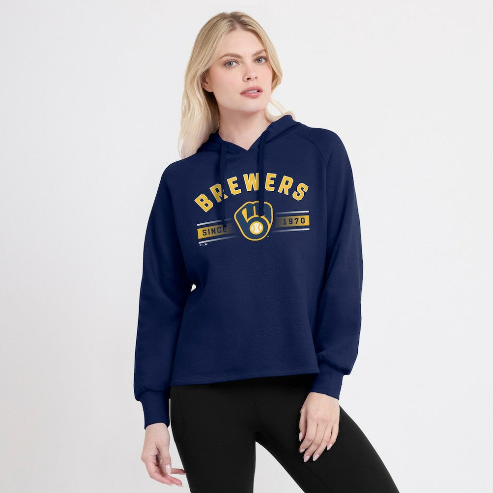 Milwaukee Brewers Fanatics Women's Perfect Play Raglan Pullover Hoodie - MLB