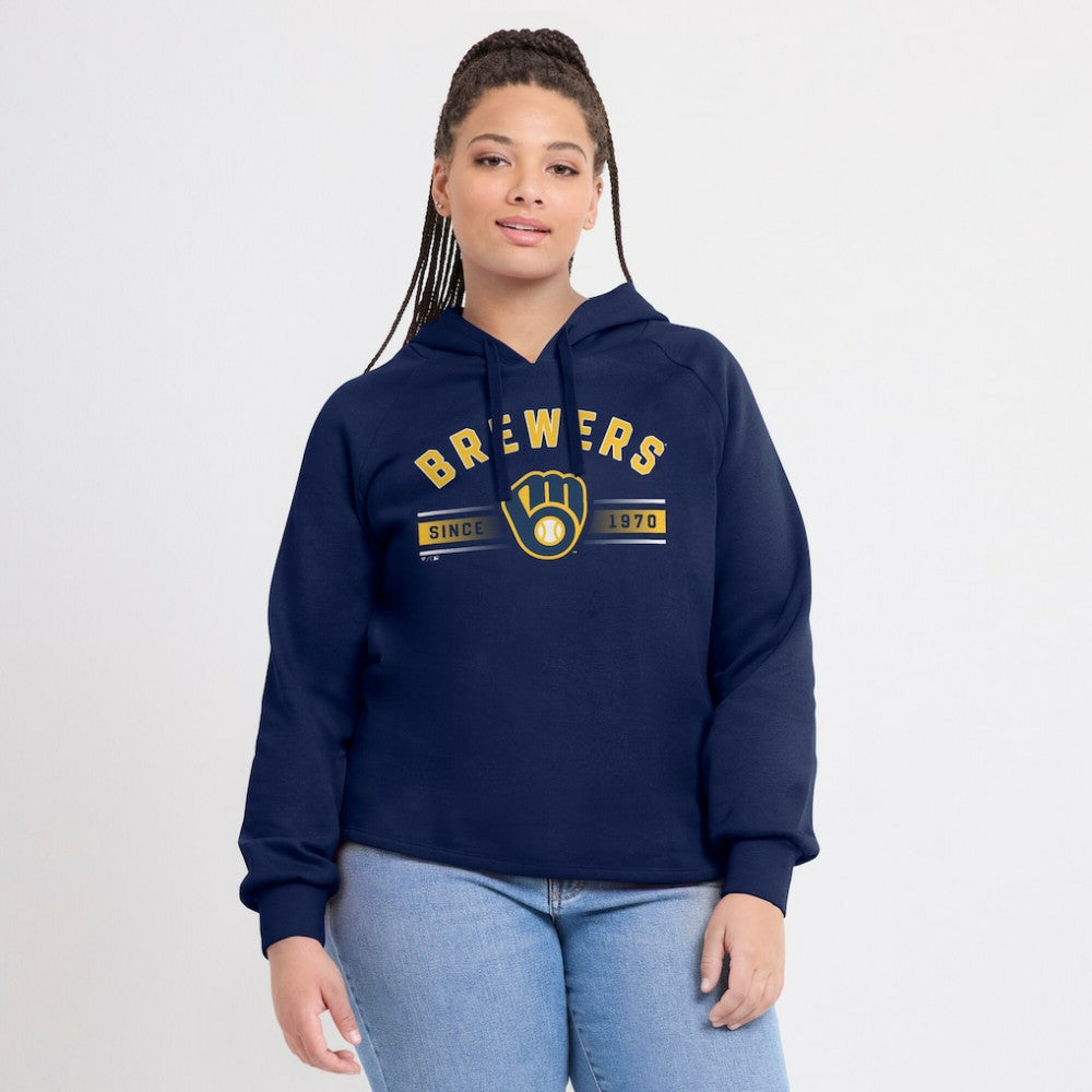 Milwaukee Brewers Fanatics Women's Perfect Play Raglan Pullover Hoodie - MLB