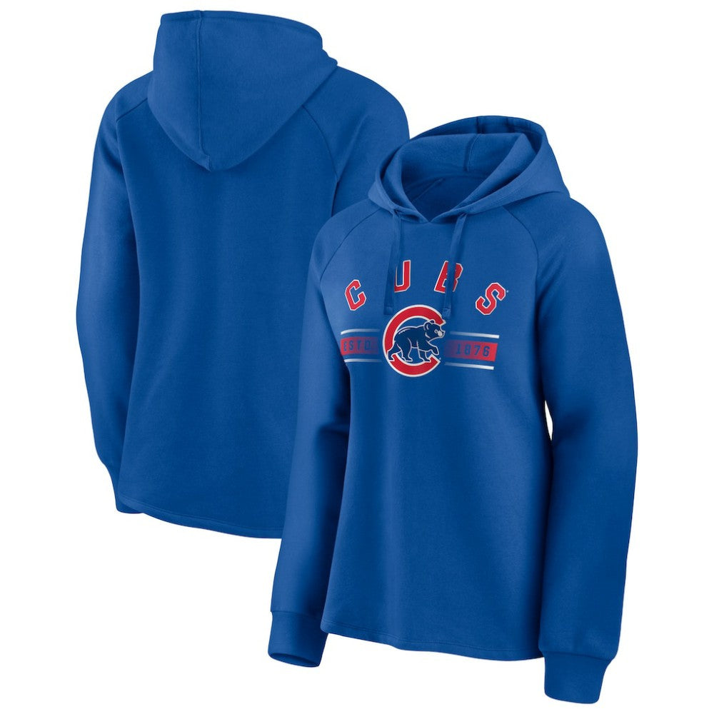 Chicago Cubs Fanatics Women's Perfect Play Raglan Pullover Hoodie - MLB
