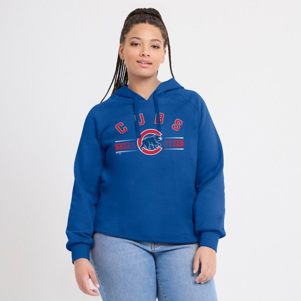 Chicago Cubs Fanatics Women's Perfect Play Raglan Pullover Hoodie - MLB