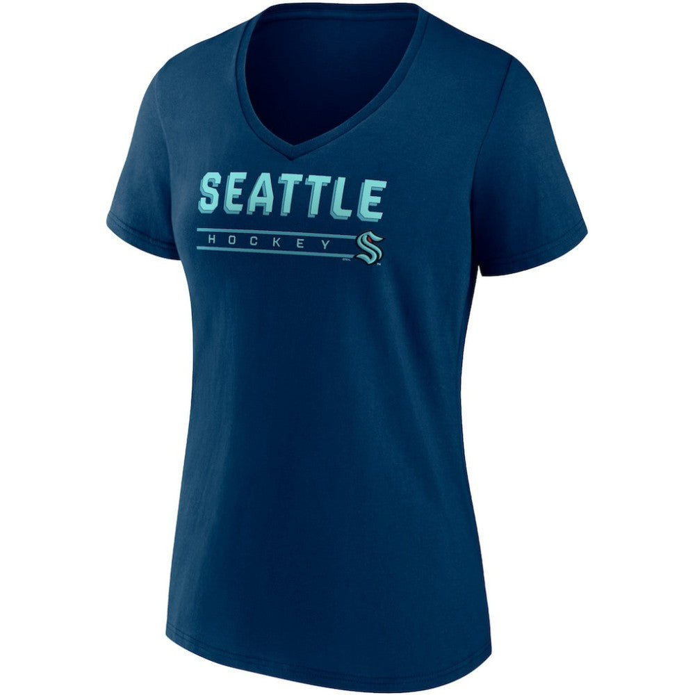 Seattle Kraken Fanatics Women's Parent 2-Pack V-Neck T-Shirt Set - Deep Sea Blue/Gray - NHL