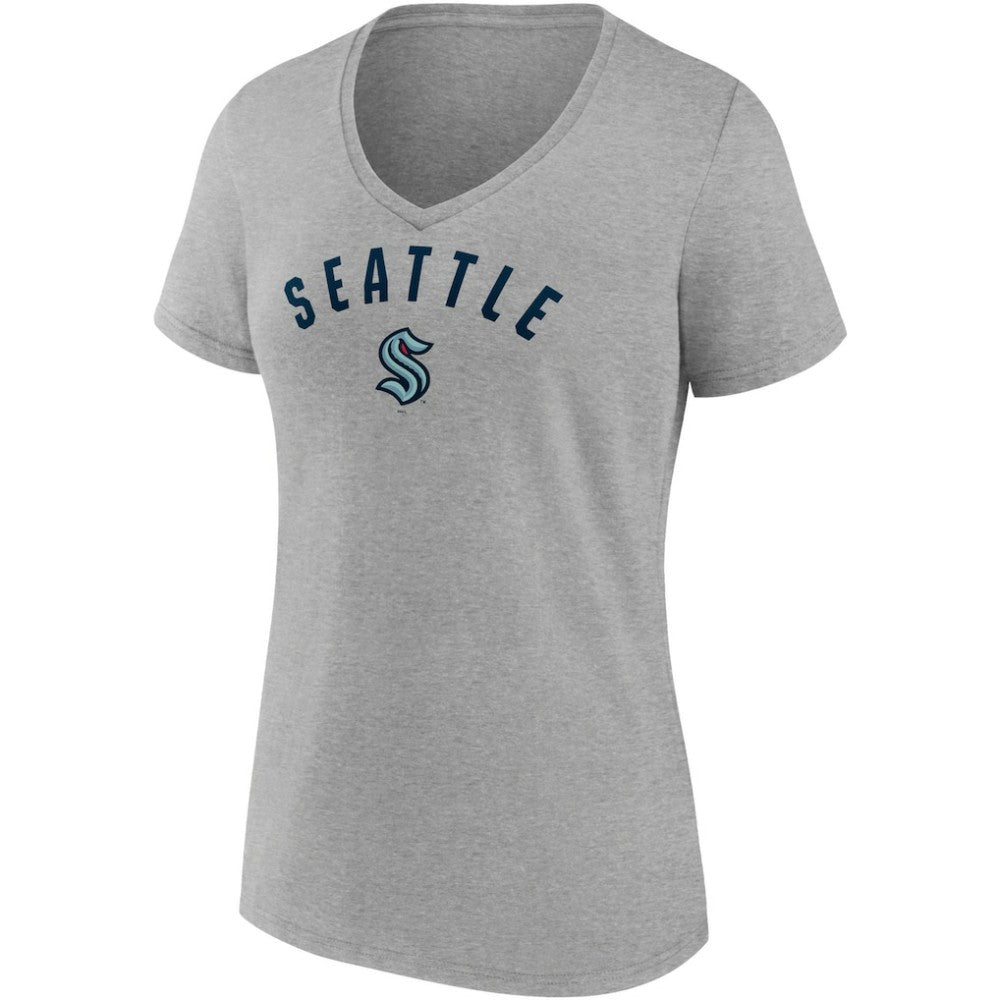 Seattle Kraken Fanatics Women's Parent 2-Pack V-Neck T-Shirt Set - Deep Sea Blue/Gray - NHL