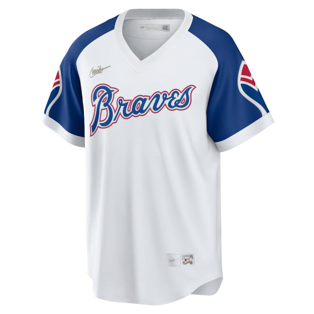 Hank Aaron Atlanta Braves Nike Home Cooperstown Collection Player Jersey - MLB