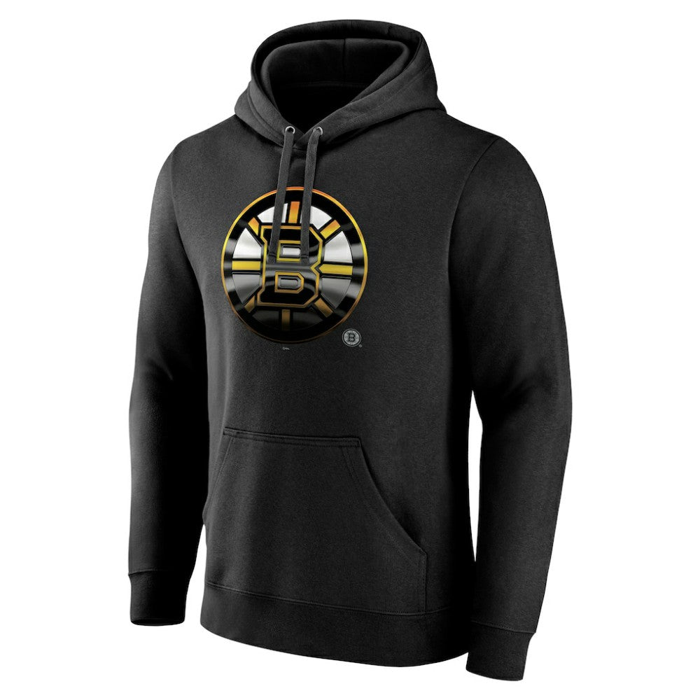 Boston Bruins Personalized Midnight Mascot Logo Pullover Hoodie - Black - NHL