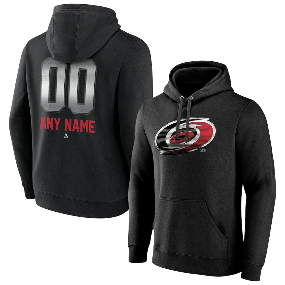 Carolina Hurricanes Personalized Midnight Mascot Logo Pullover Hoodie - Black - NHL