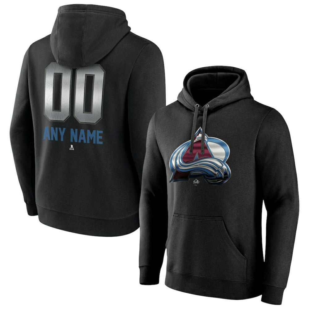 Colorado Avalanche Personalized Midnight Mascot Logo Pullover Hoodie - Black - NHL