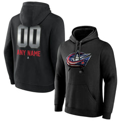 Columbus Blue Jackets Personalized Midnight Mascot Logo Pullover Hoodie - Black - NHL
