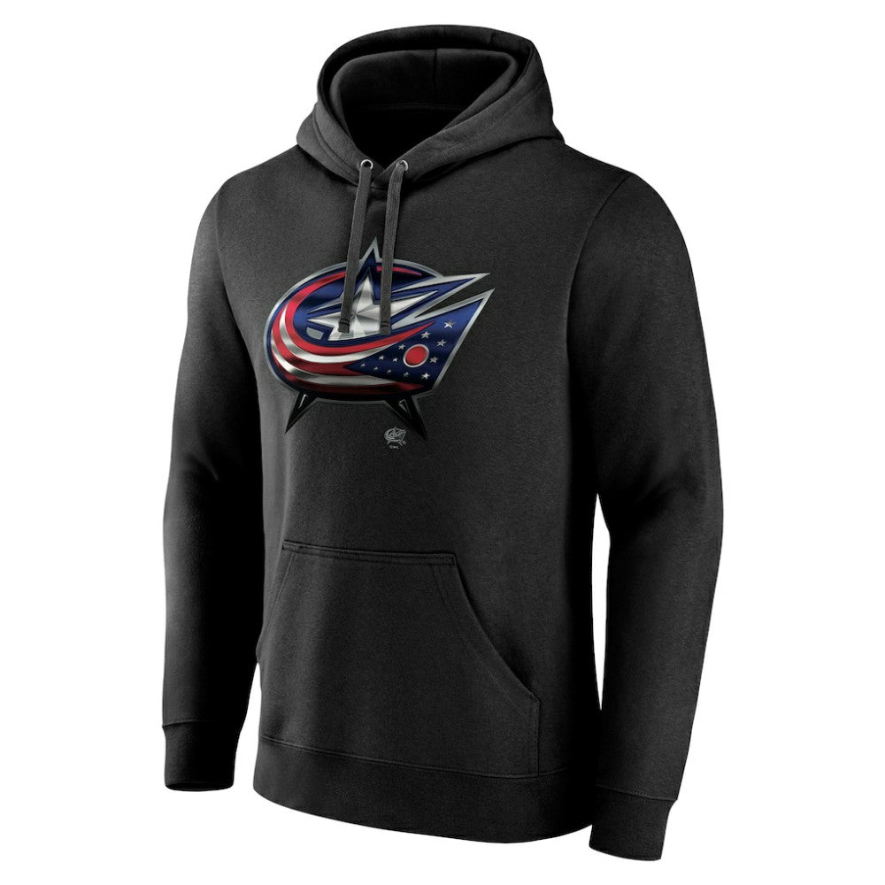 Columbus Blue Jackets Personalized Midnight Mascot Logo Pullover Hoodie - Black - NHL