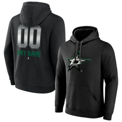 Dallas Stars Personalized Midnight Mascot Logo Pullover Hoodie - Black - NHL