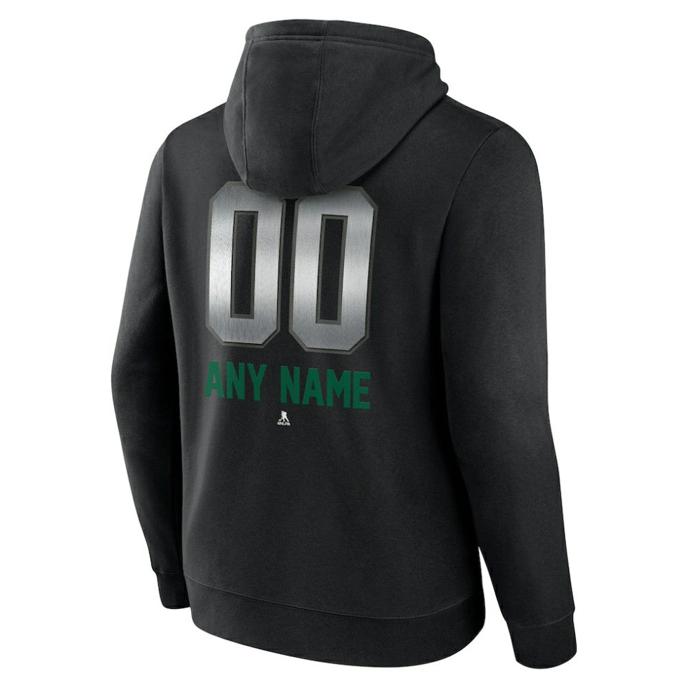 Dallas Stars Personalized Midnight Mascot Logo Pullover Hoodie - Black - NHL