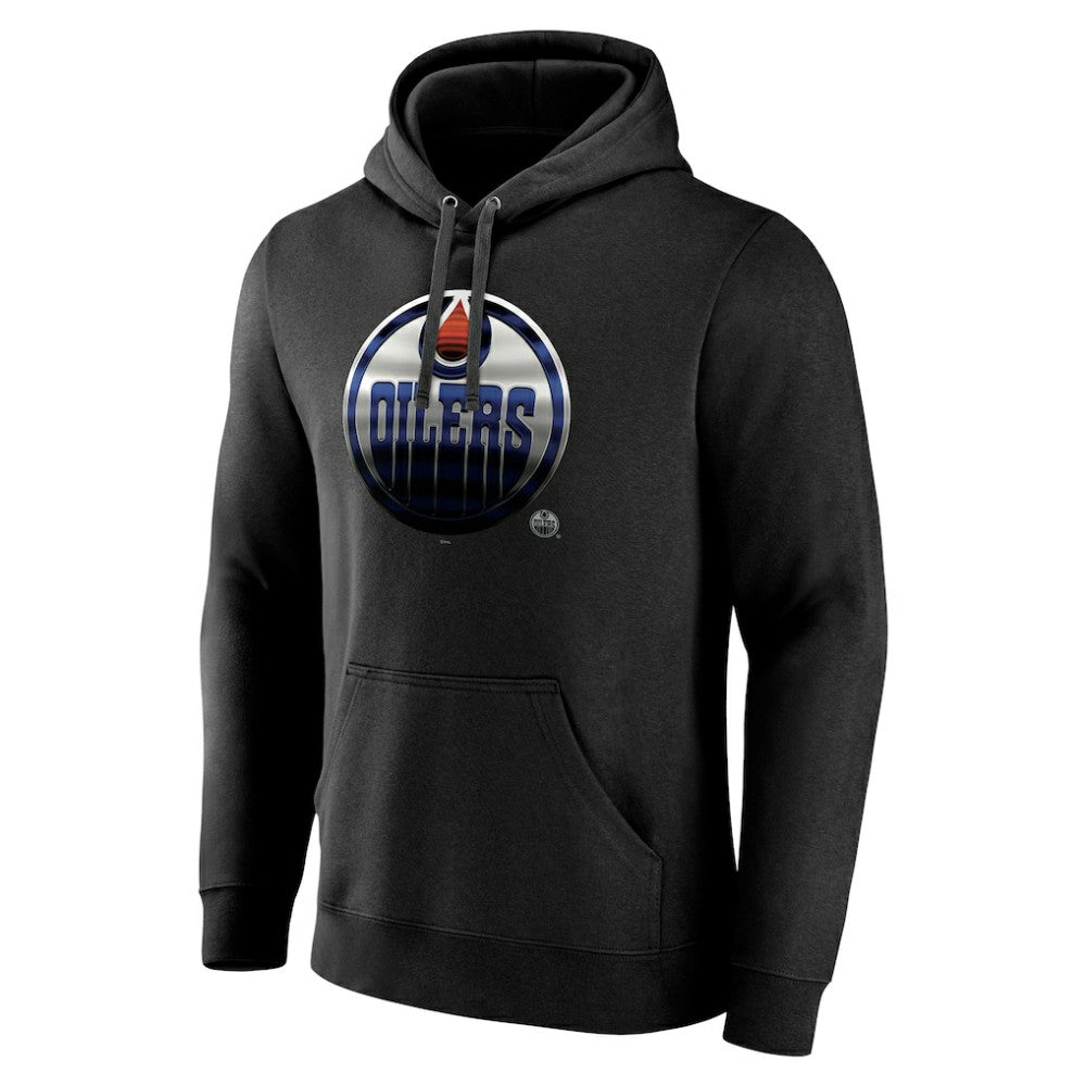 Edmonton Oilers Personalized Midnight Mascot Logo Pullover Hoodie - Black - NHL