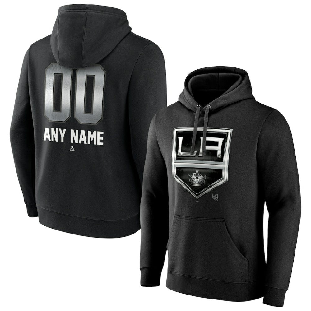Los Angeles Kings Personalized Midnight Mascot Logo Pullover Hoodie - Black - NHL
