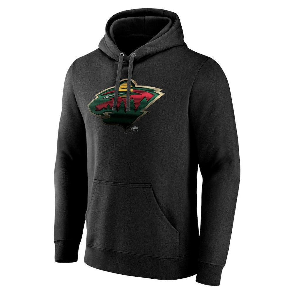 Minnesota Wild Personalized Midnight Mascot Logo Pullover Hoodie - Black - NHL