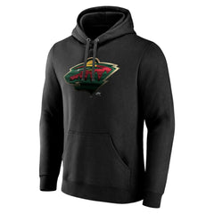 Minnesota Wild Personalized Midnight Mascot Logo Pullover Hoodie - Black - NHL