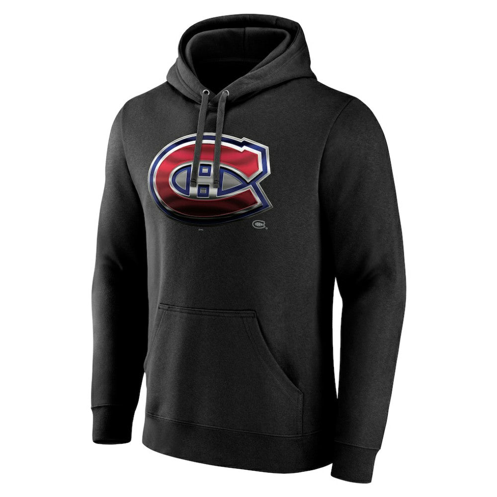 Montreal Canadiens Personalized Midnight Mascot Logo Pullover Hoodie - Black - NHL
