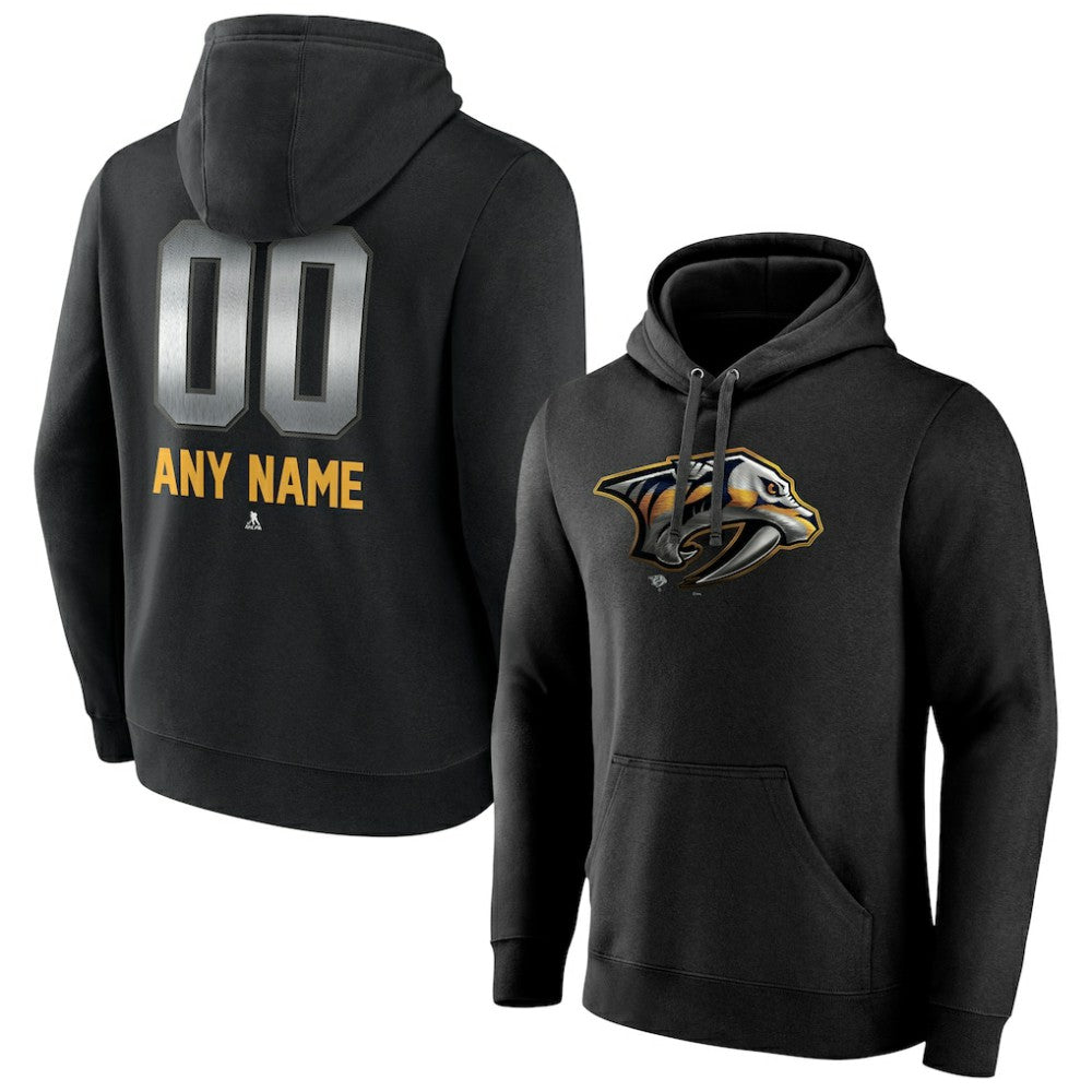 Nashville Predators Personalized Midnight Mascot Logo Pullover Hoodie - Black - NHL