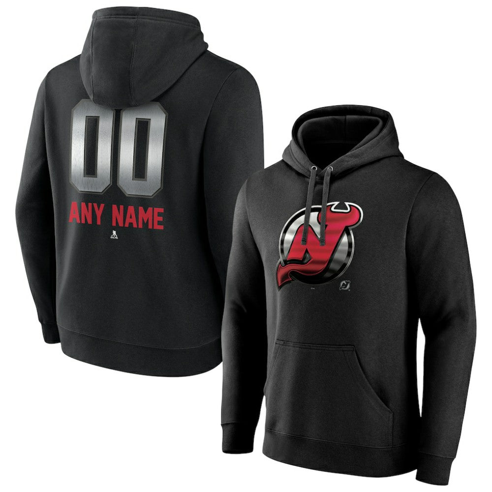 New Jersey Devils Personalized Midnight Mascot Logo Pullover Hoodie - Black - NHL