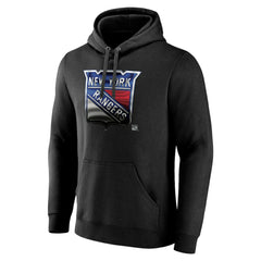 New York Rangers Personalized Midnight Mascot Logo Pullover Hoodie - Black - NHL