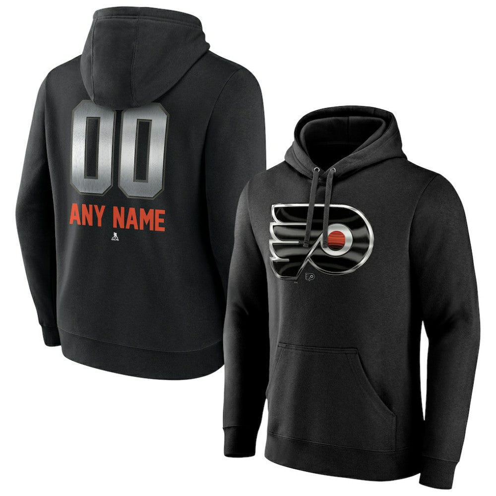 Philadelphia Flyers Personalized Midnight Mascot Logo Pullover Hoodie - Black - NHL