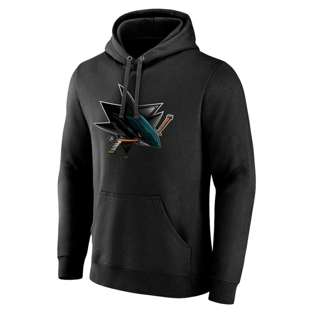 San Jose Sharks Personalized Midnight Mascot Logo Pullover Hoodie - Black - NHL