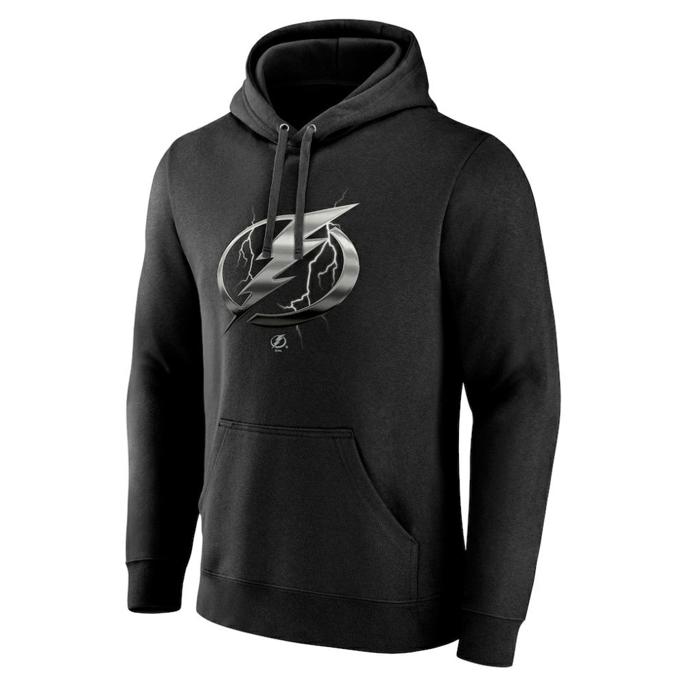 Tampa Bay Lightning Personalized Midnight Mascot Logo Pullover Hoodie - Black - NHL