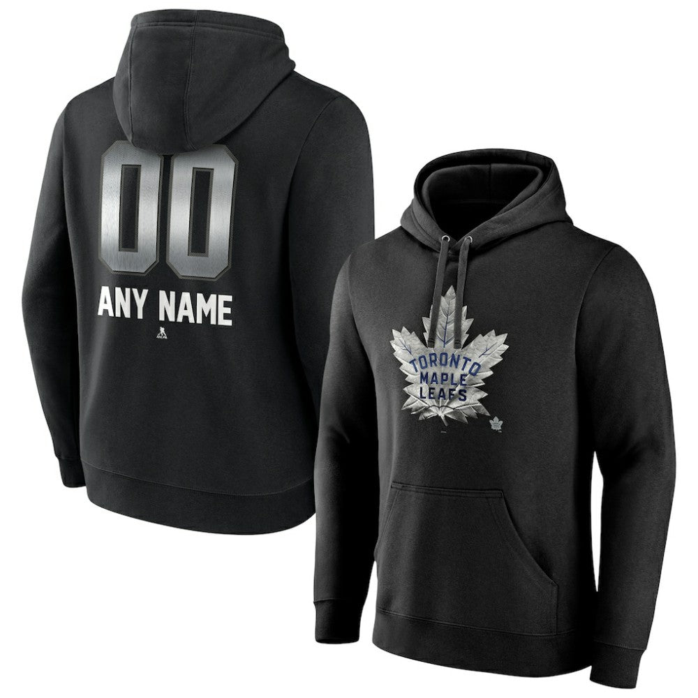 Toronto Maple Leafs Personalized Midnight Mascot Logo Pullover Hoodie - Black - NHL