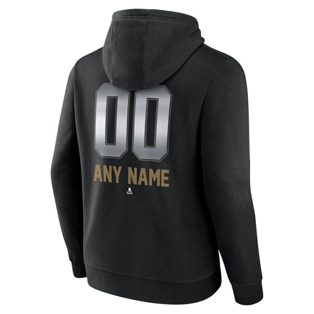 Vegas Golden Knights Personalized Midnight Mascot Logo Pullover Hoodie - Black - NHL