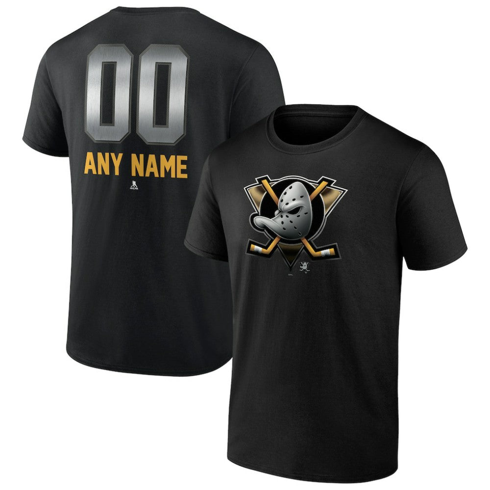 Anaheim Ducks Personalized Midnight Mascot Logo T-Shirt - Black - NHL