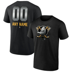 Anaheim Ducks Personalized Midnight Mascot Logo T-Shirt - Black - NHL