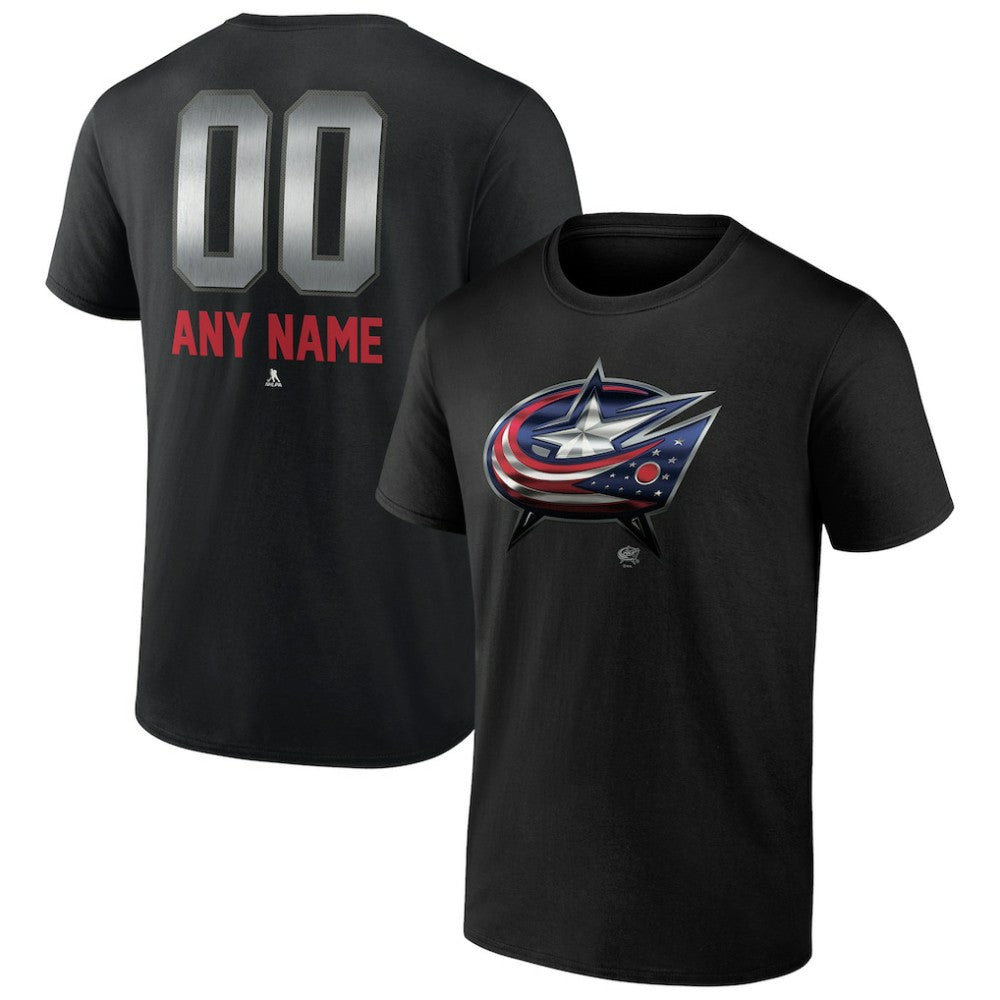 Columbus Blue Jackets Personalized Midnight Mascot Logo T-Shirt - Black - NHL