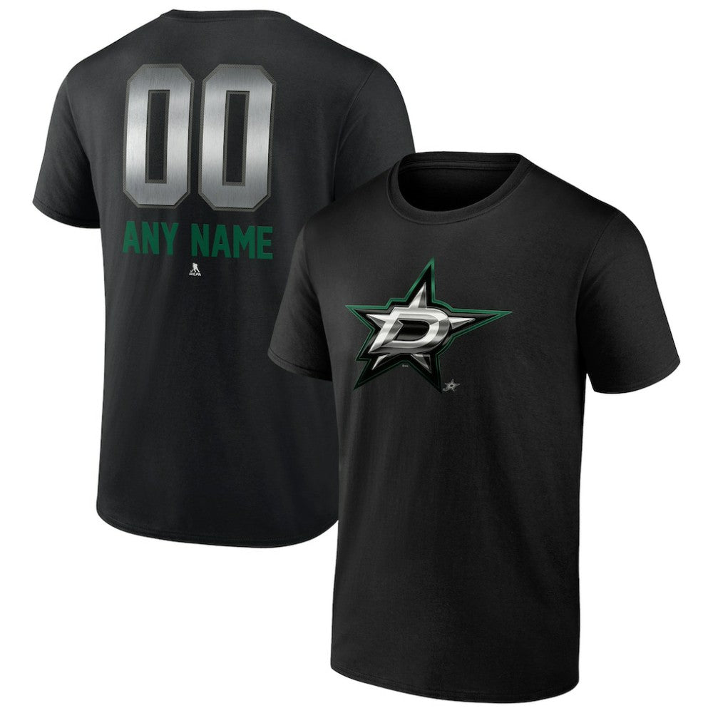 Dallas Stars Personalized Midnight Mascot Logo T-Shirt - Black - NHL