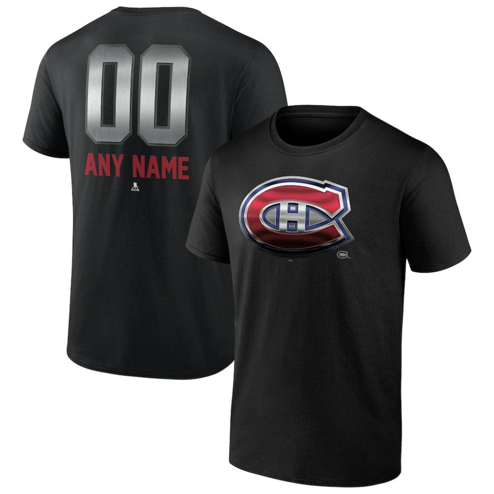 Montreal Canadiens Personalized Midnight Mascot Logo T-Shirt - Black - NHL